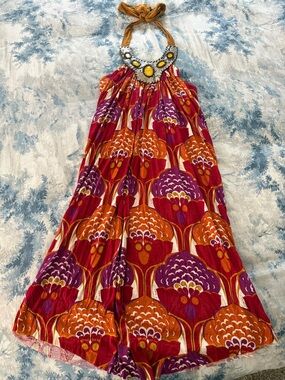 T-Bags Backless Halter Maxi Dress in Purple, Orange, Red